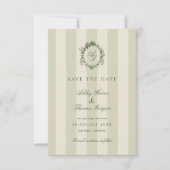 Sage Green Crest Wedding Save The Date (Voorkant)