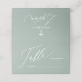 Sage Green Cross Boy Baptism Folded Place Card Plaatskaartje (Buitenkant ongevouwen)