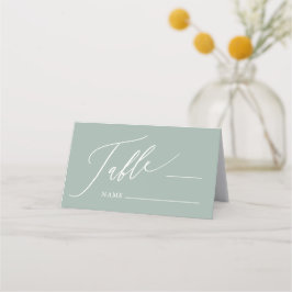 Sage Green Cross Boy Baptism Folded Place Card Plaatskaartje