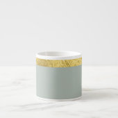 Sage green cup / Cup with golden edge Espresso Kop (Voorkant)
