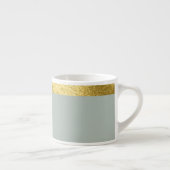 Sage green cup / Cup with golden edge Espresso Kop (Rechts)