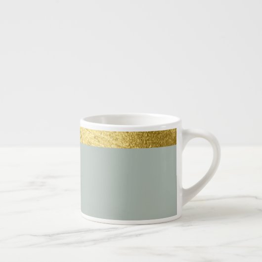 Sage green cup / Cup with golden edge Espresso Kop (Rechts)