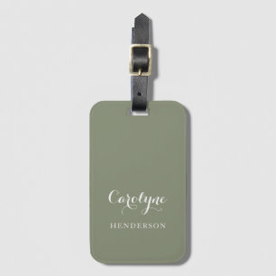 Sage Green Custom Bagagelabel
