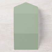Sage Green Custom Branded All In One Uitnodiging (Buitenkant)