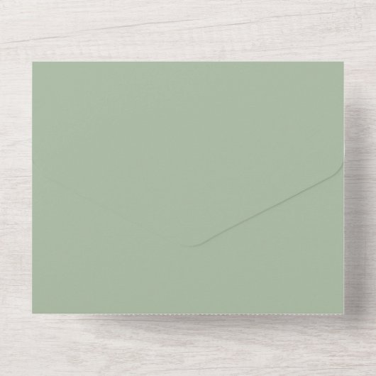 Sage Green Custom Branded All In One Uitnodiging (Achterkant)