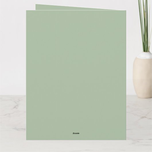Sage Green Custom Branded Kaart (Achterkant)