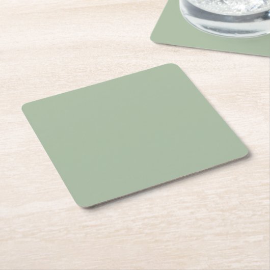 Sage Green Custom Branded Kartonnen Onderzetters (Schuin)
