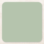 Sage Green Custom Branded Kartonnen Onderzetters (Voorkant)