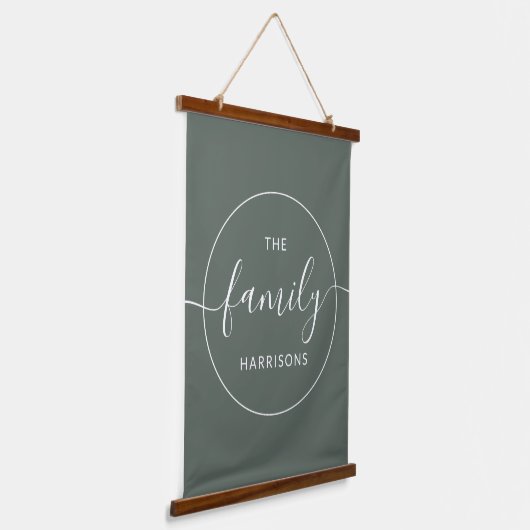 Sage Green Custom Family Monogram Farmhouse Wall Hangend Wandkleed (Gebogen)