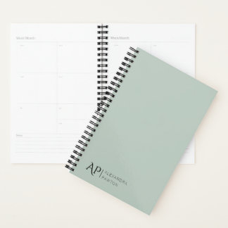 Sage Green Custom Monogram 2025 Planner