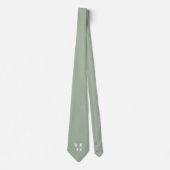 Sage Green | Custom Monogram Wedding Groomsmen Stropdas (Voorkant)