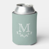 Sage Green Custom Monogrammed Wedding Favor Beer Blikjeskoeler (Blikje Voorkant)