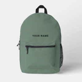 Sage Green Custom Name Backpack Bedrukte Rugzak