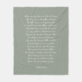 Sage Green Custom Poem Song Lyric Quote Fleece Deken