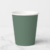 Sage Green Custom Square Business Logo Party Papieren Bekers (Achterkant)