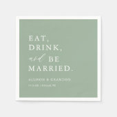 Sage Green Custom Wedding Bar Napkins Servet (Voorkant)