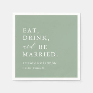 Sage Green Custom Wedding Bar Napkins Servet
