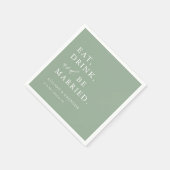 Sage Green Custom Wedding Bar Napkins Servet (Hoek)