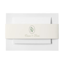 Sage Green Custom Wedding Belly Band Uitnodigingen Wikkel