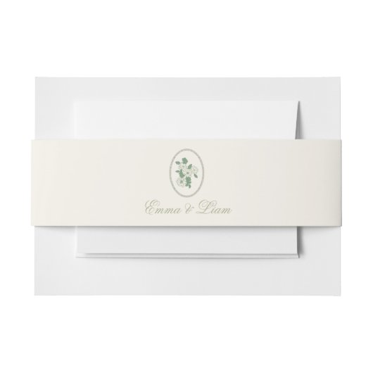 Sage Green Custom Wedding Belly Band Uitnodigingen Wikkel (Voorkant Voorbeeld)