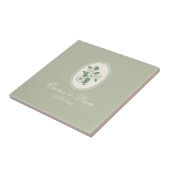 Sage Green Custom Wedding Ceramic Tile Tegeltje (Zijkant)