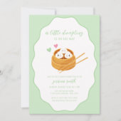 Sage Green Cute Asian Dumpling Baby Shower  Kaart (Voorkant)