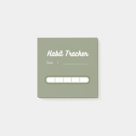 Sage green Cute Habit Tracker Post-it Notes