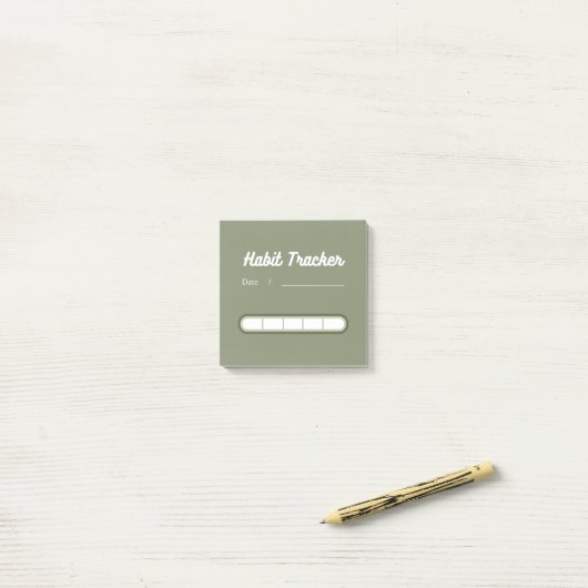 Sage green Cute Habit Tracker Post-it Notes (Op bureau)