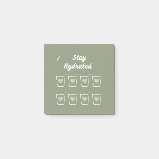 Sage green Cute Water Drink Tracker Post-it® Notes (Voorkant)