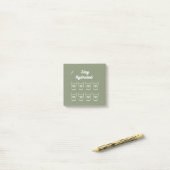 Sage green Cute Water Drink Tracker Post-it® Notes (Op bureau)