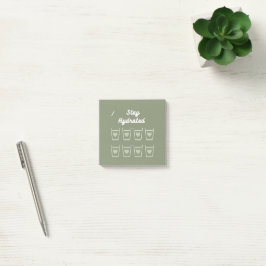 Sage green Cute Water Drink Tracker Post-it® Notes