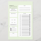 Sage Green Daily Planner with Mood & Goal Tracker Flyer (Voorkant)