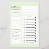 Sage Green Daily Planner with Mood & Goal Tracker Flyer (Achterkant)