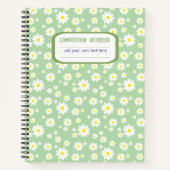 Sage Green Daisy Print Compositie Notitieboek (Voorkant)
