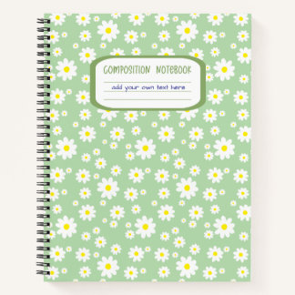 Sage Green Daisy Print Compositie Notitieboek