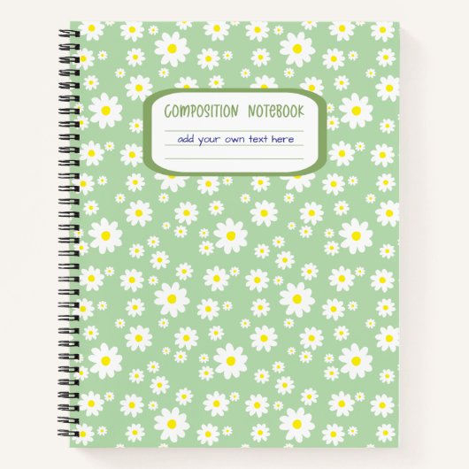 Sage Green Daisy Print Compositie Notitieboek (Voorkant)