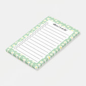 Sage Green Daisy Print gepersonaliseerd om te doen Post-it® Notes (Schuin)