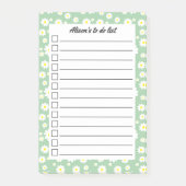 Sage Green Daisy Print gepersonaliseerd om te doen Post-it® Notes (Voorkant)