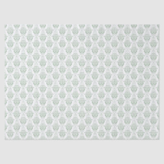  Sage Green Damask Patroon ontkoppelen Tissuepapier