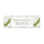 Sage Green Damask Return Label (Voorkant)