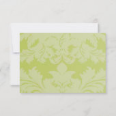 Sage Green Damask RSVP-kaart RSVP Kaartje (Achterkant)