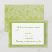 Sage Green Damask RSVP-kaart RSVP Kaartje (Voorkant / Achterkant)