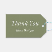 Sage Green Dank u voor uw zakelijke eenvoudige Cadeaulabel (Voorkant (Horizontaal))