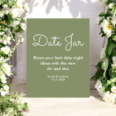 Sage Green Date Jar Wedding Shower Poster
