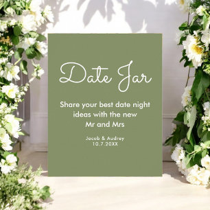 Sage Green Date Jar Wedding Shower Poster