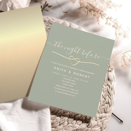 Sage Green de avond voor repetitie diner Kaart