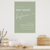 Sage Green de avond voor repetitie diner teken Poster (Keuken)