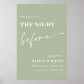 Sage Green de avond voor repetitie diner teken Poster (Voorkant)