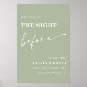 Sage Green de avond voor repetitie diner teken Poster