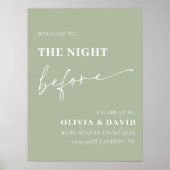 Sage Green de avond voor repetitie diner teken Poster (Voorkant)